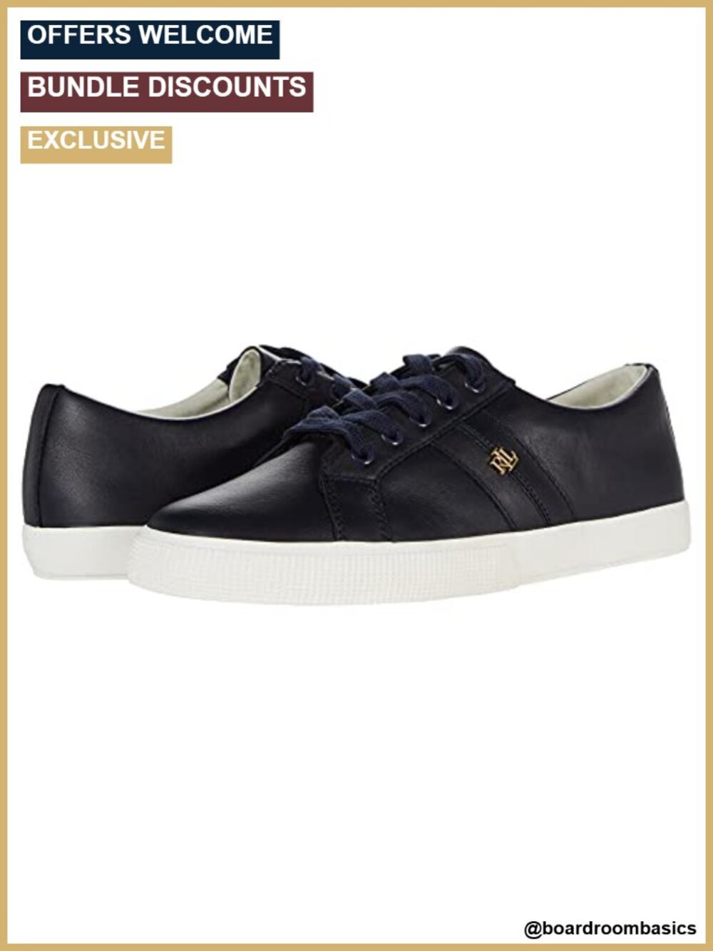 Leather Fashion Sneakers with Cushioned Footbed